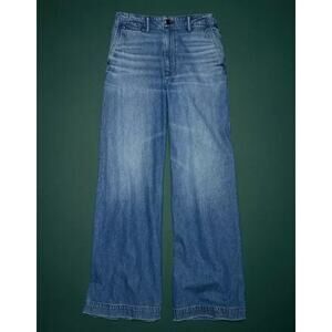 AE77 Women's Premium Wide Leg Trouser Jeans, High-Rise Denim - Size 2